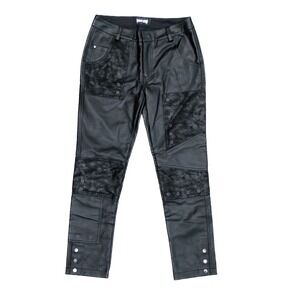 Darker Wavs XS Black Faux Leather Moto Pants Gothic Punk Utility Biker